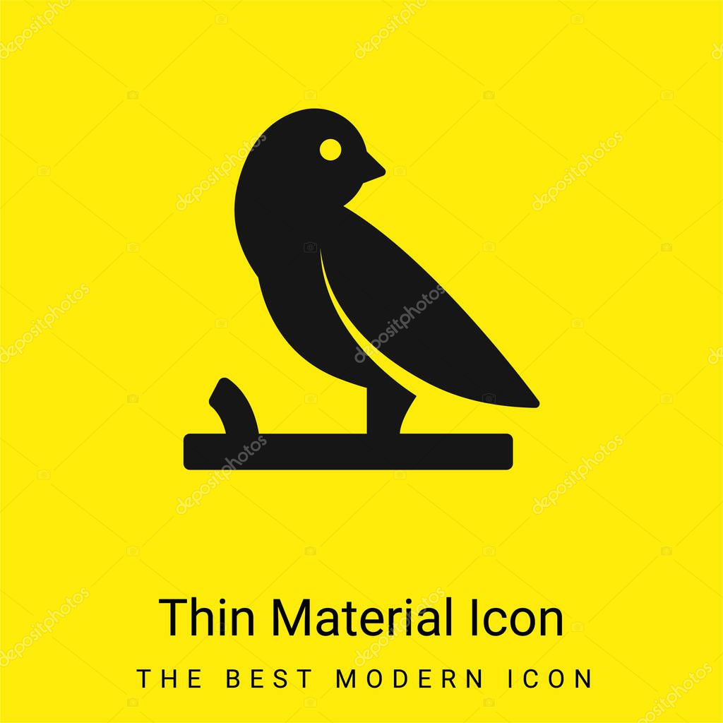 Bird On A Branch minimal bright yellow material icon