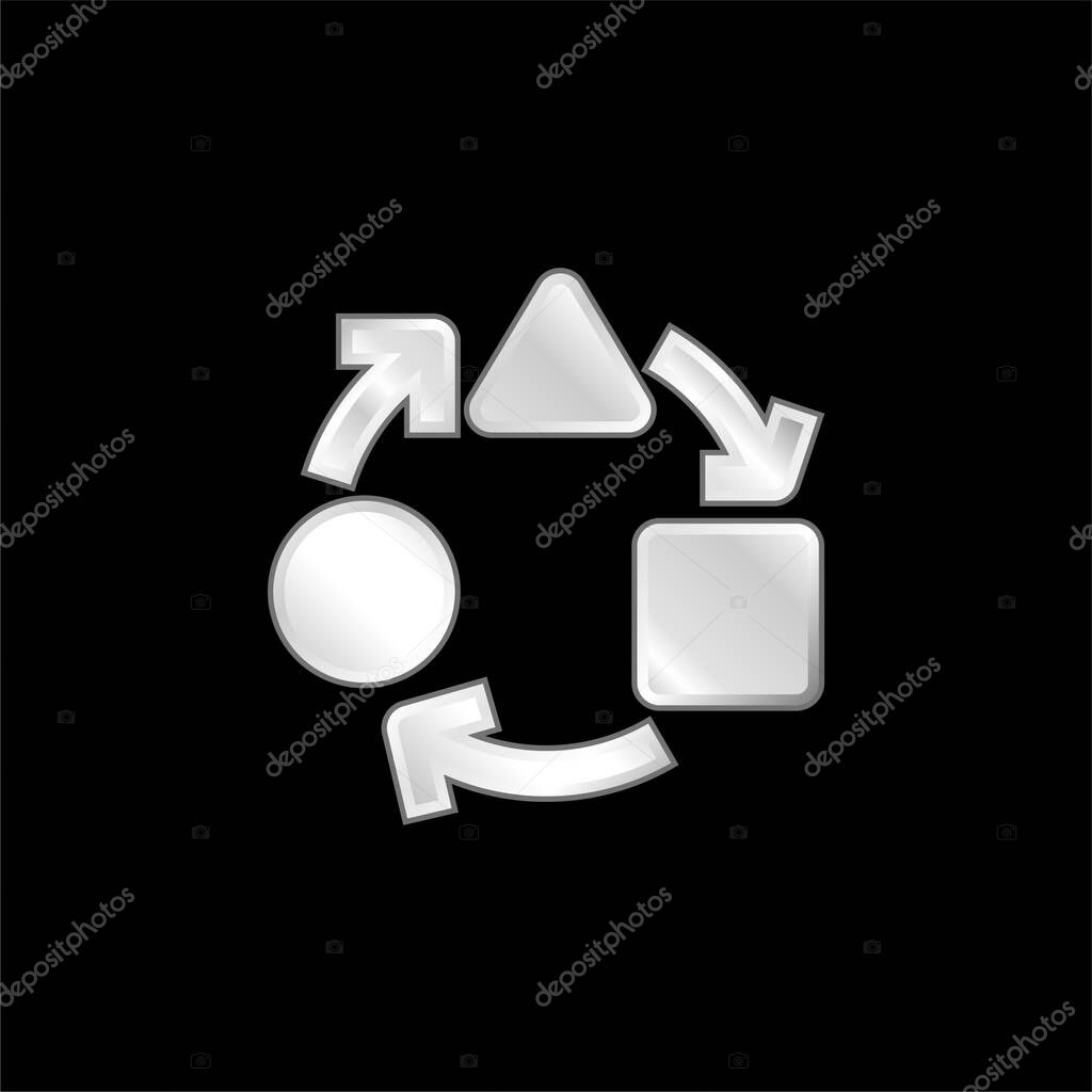Adaptive silver plated metallic icon