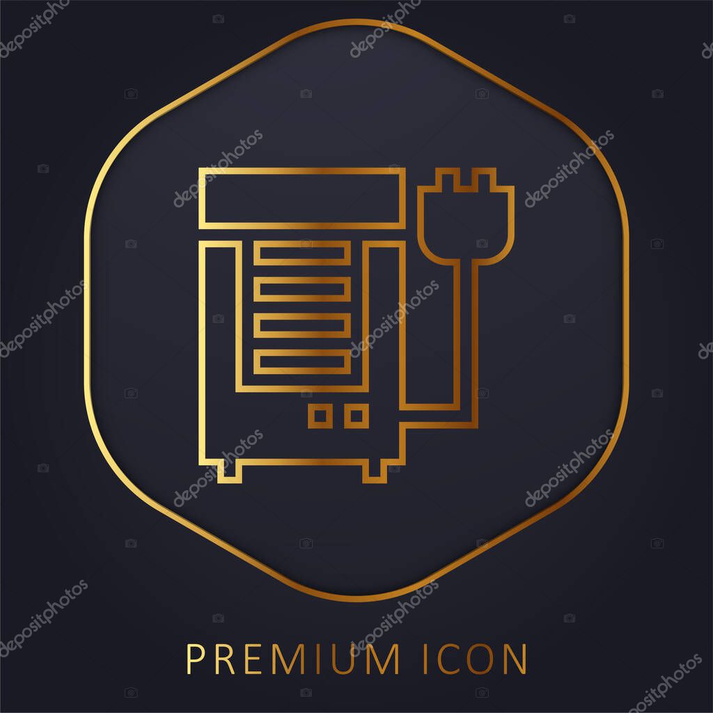 Air Conditioner golden line premium logo or icon