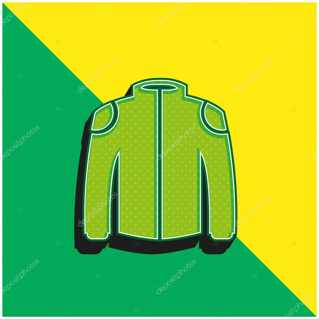 Black Jacket Green and yellow modern 3d vector icon logo
