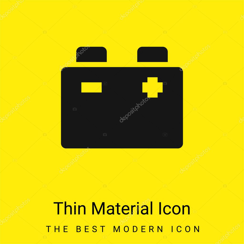 Battery minimal bright yellow material icon