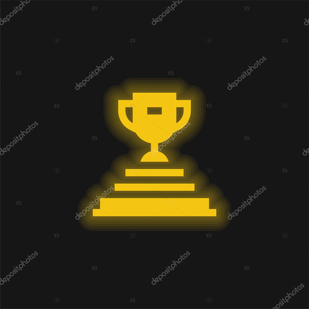 Achievement yellow glowing neon icon
