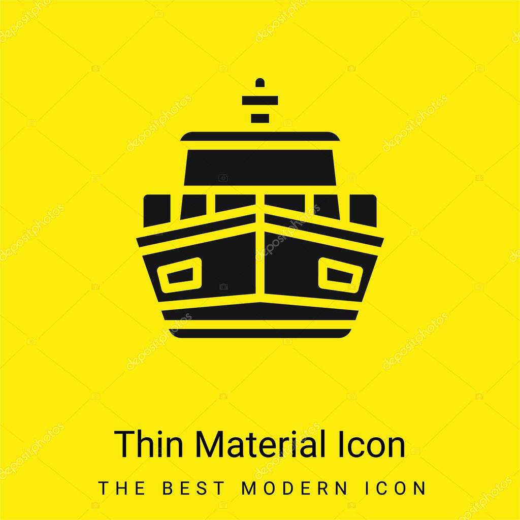 Boat minimal bright yellow material icon