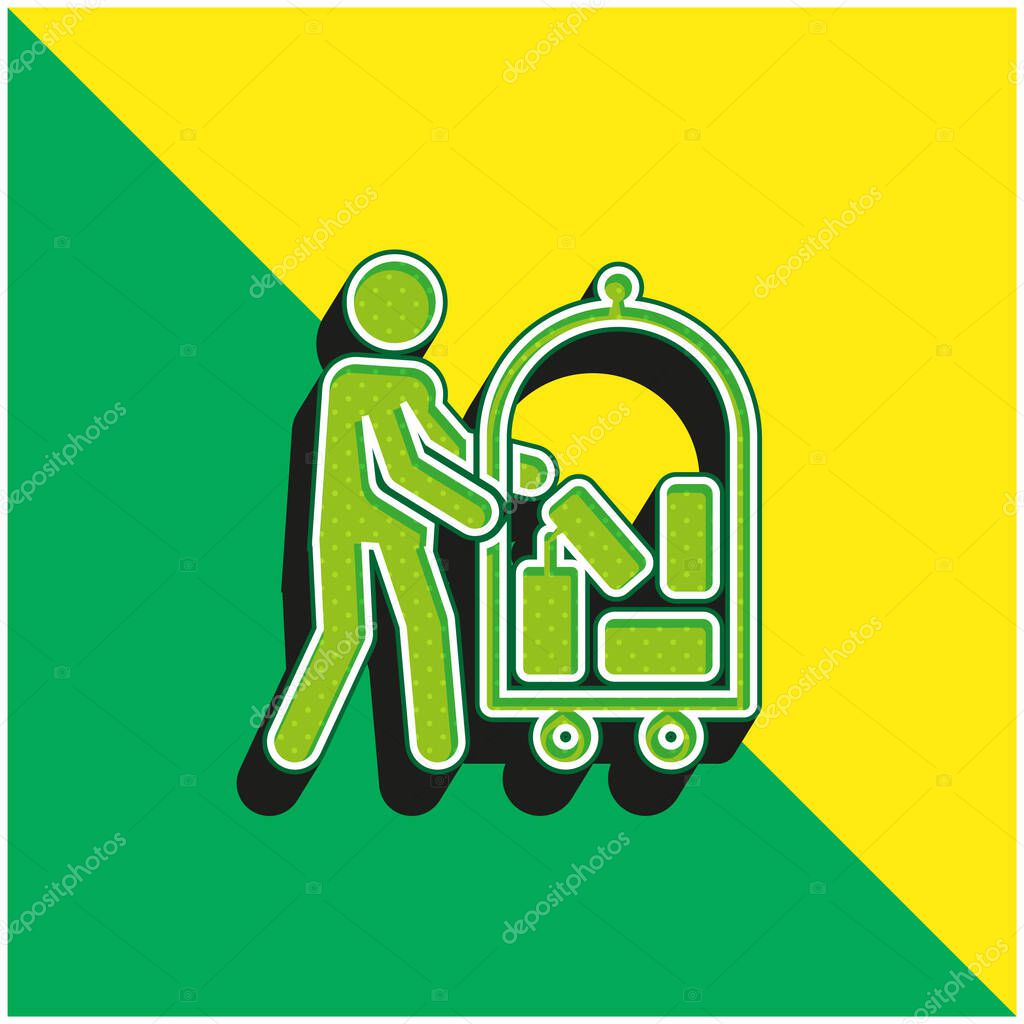 Bellboy Green and yellow modern 3d vector icon logo