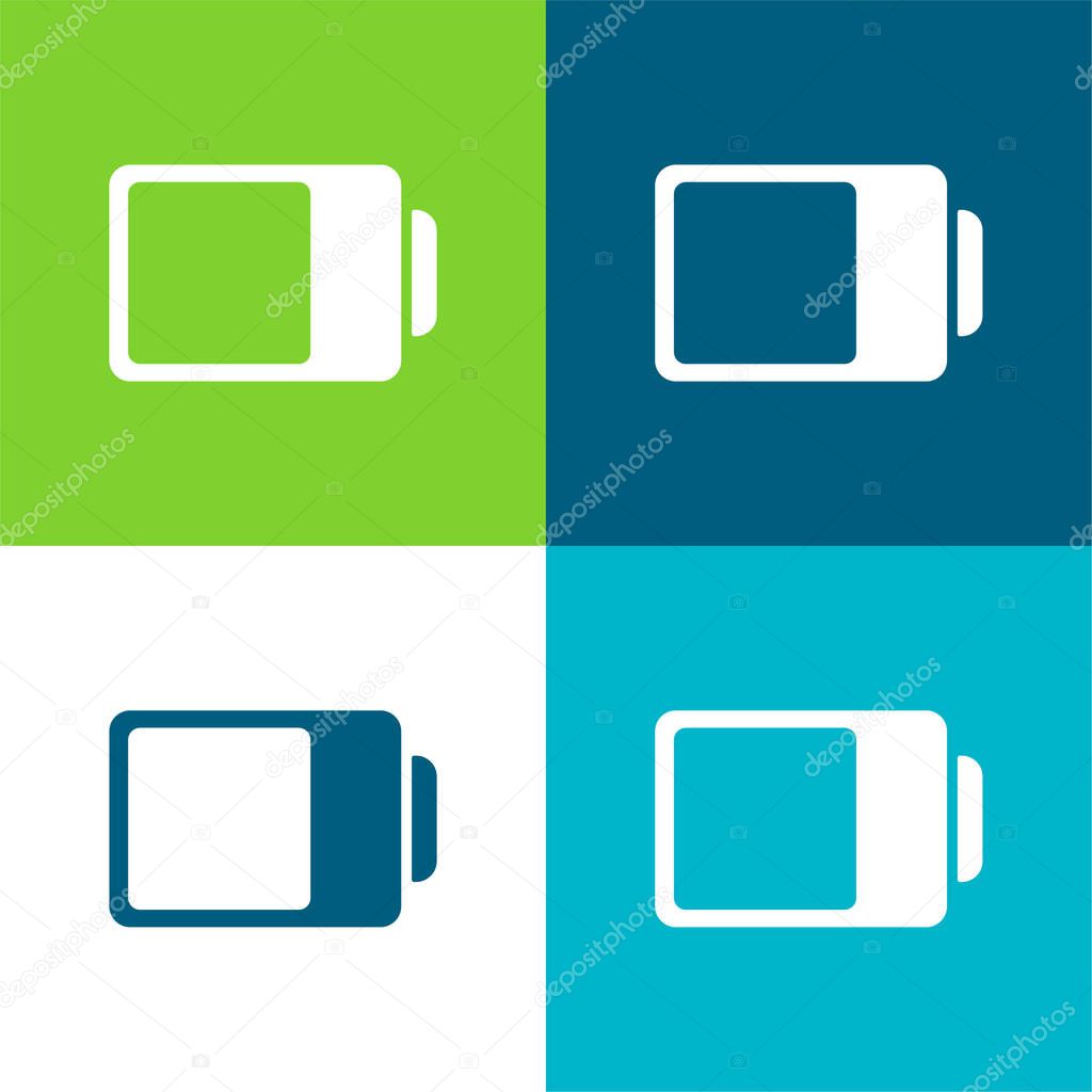 Battery Status Interface Symbol Almost Full Flat four color minimal icon set
