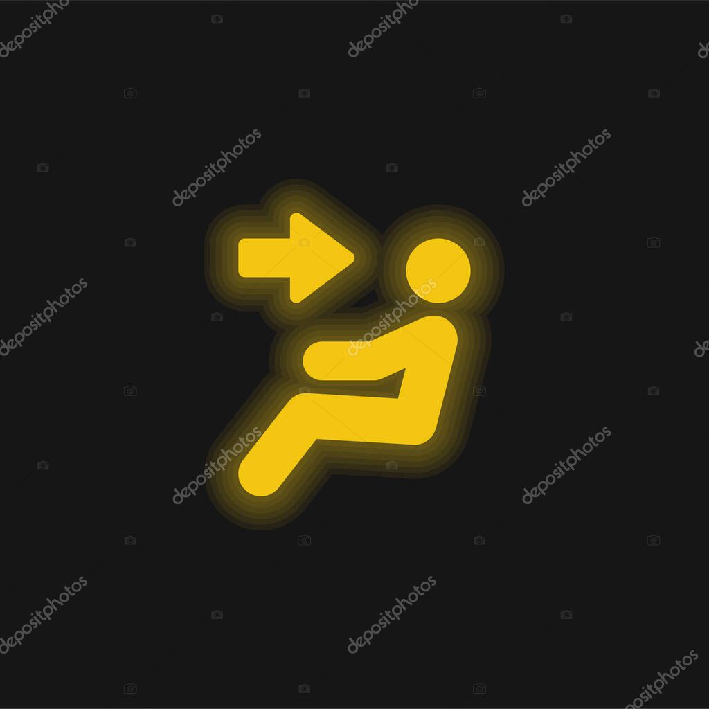 Air Conditioner yellow glowing neon icon