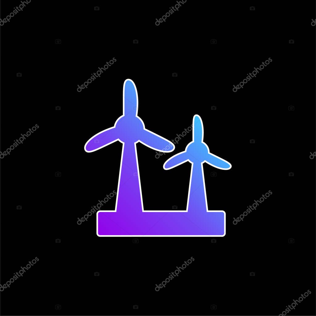 Air Turbine blue gradient vector icon