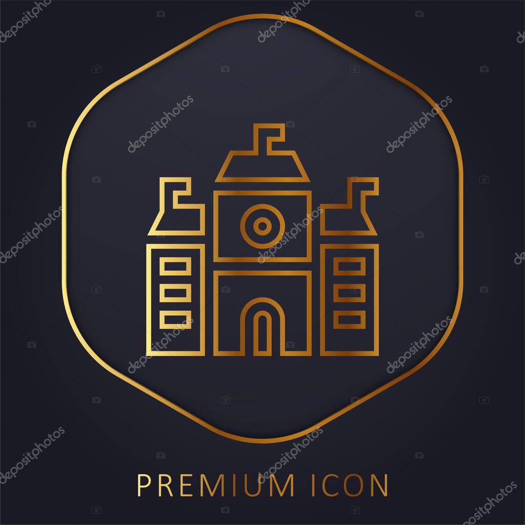 Academy golden line premium logo or icon