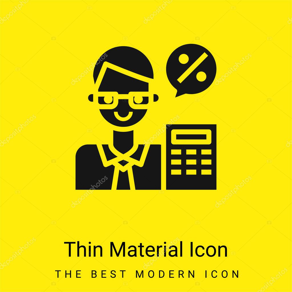 Accountant minimal bright yellow material icon