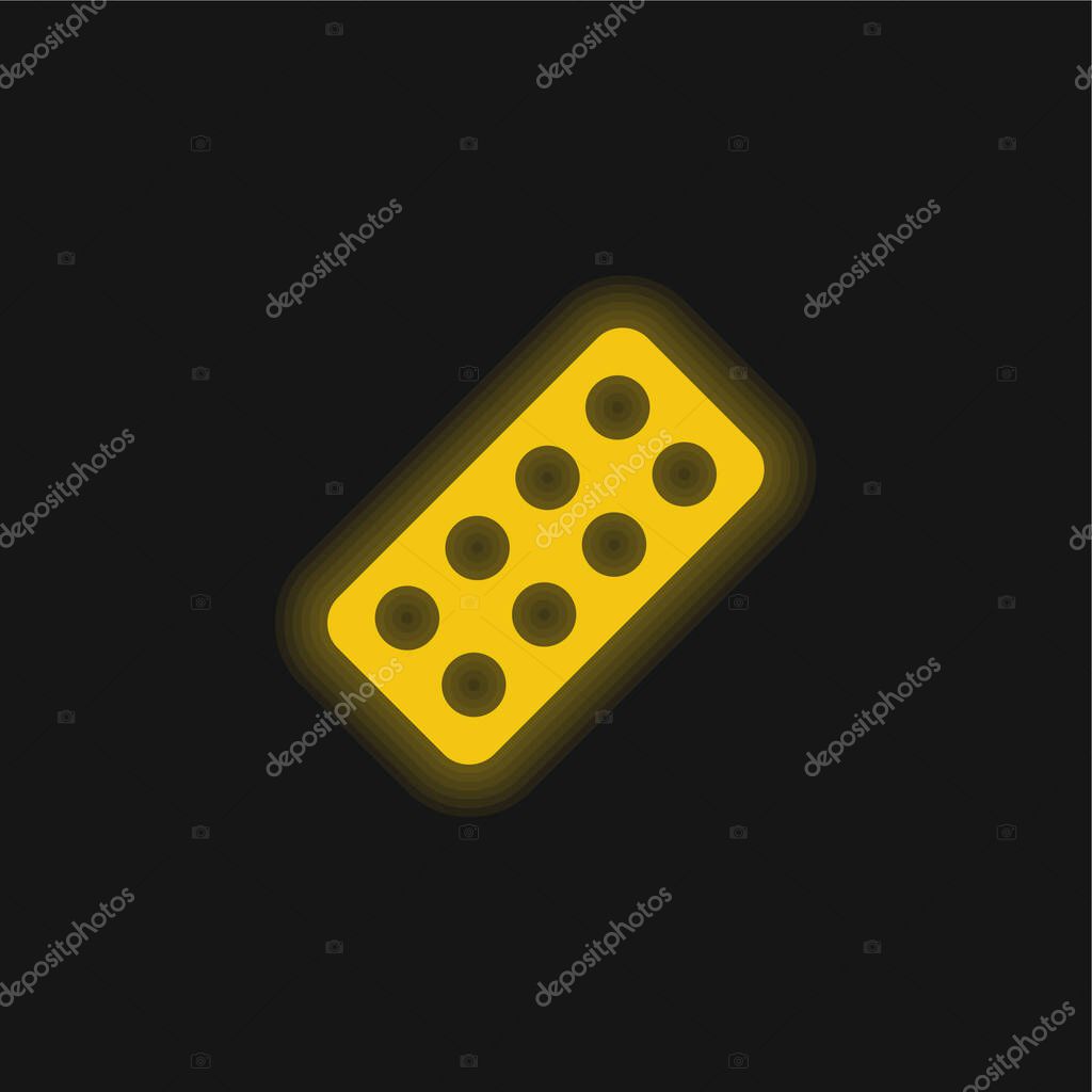 Antibiotics yellow glowing neon icon