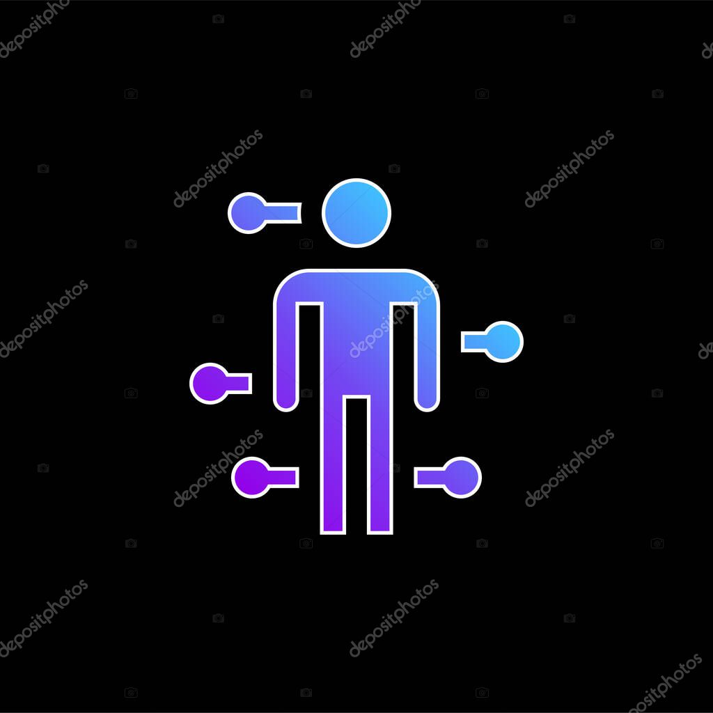 Acupuncture blue gradient vector icon