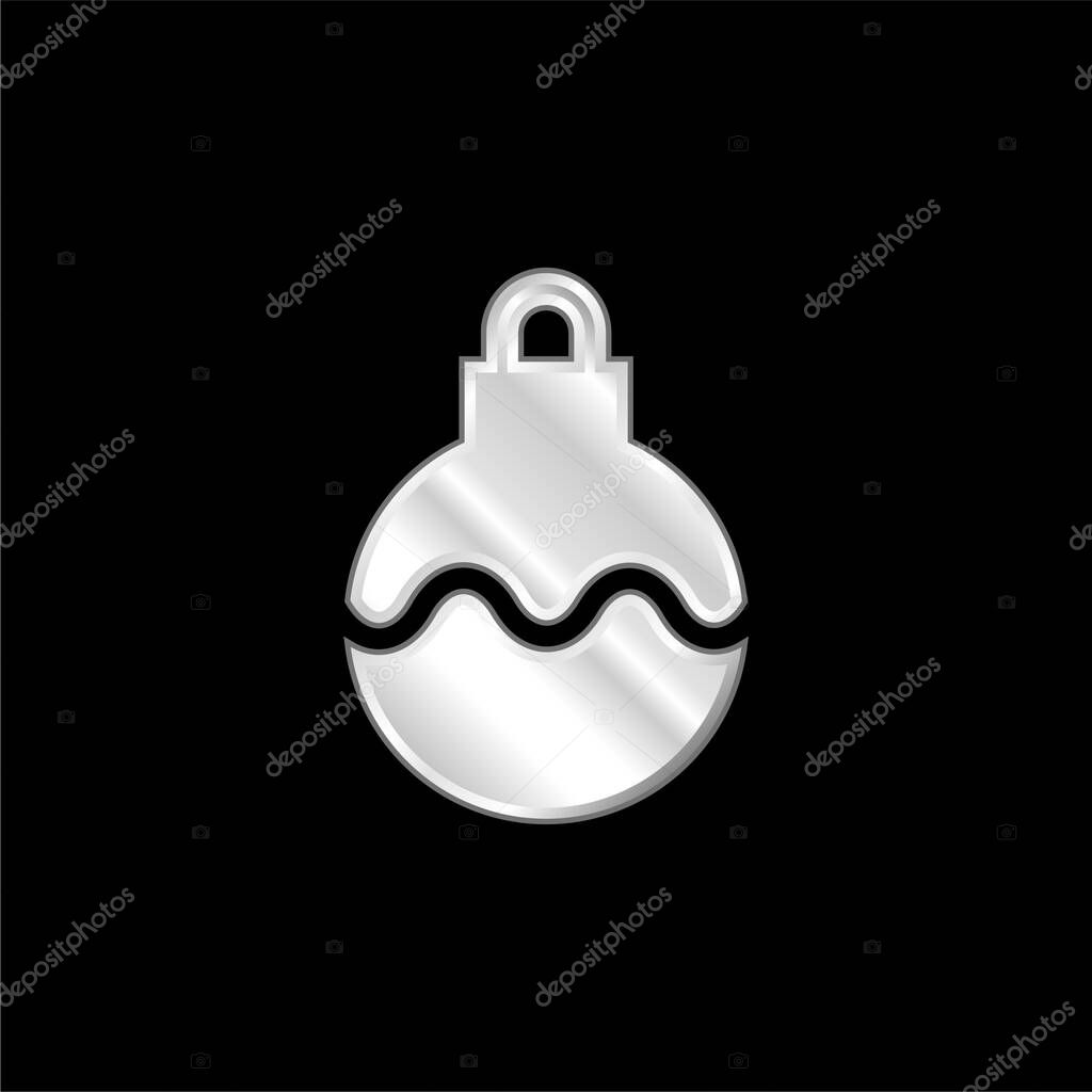 Bauble silver plated metallic icon