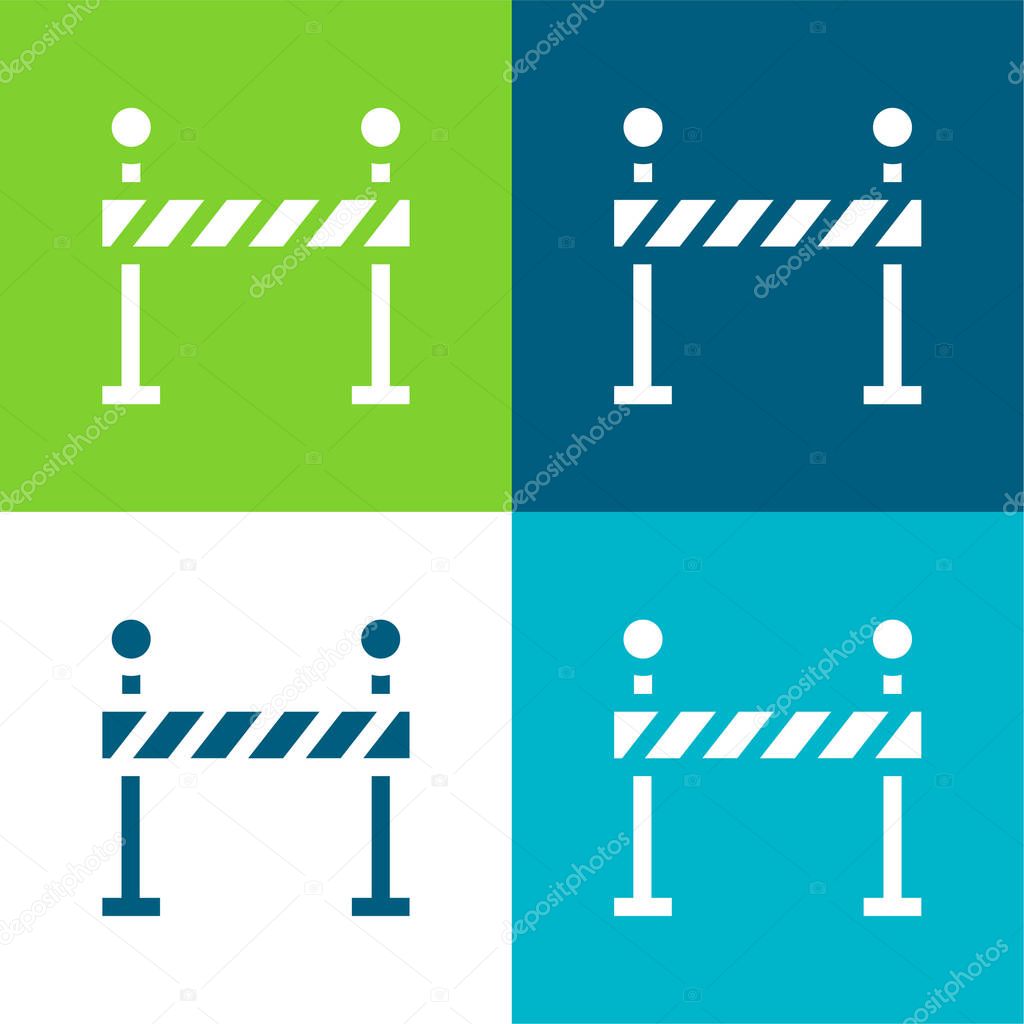 Barrier Flat four color minimal icon set