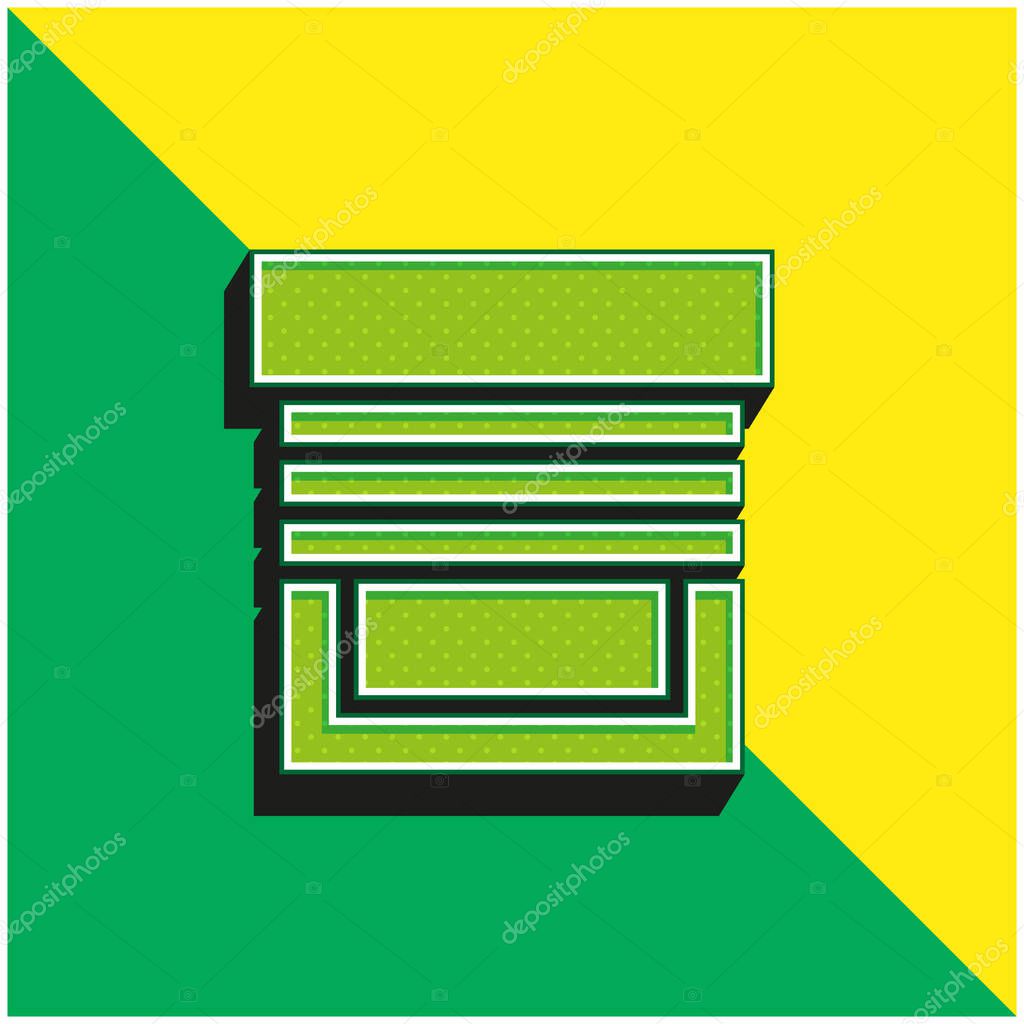 Blinds Green and yellow modern 3d vector icon logo