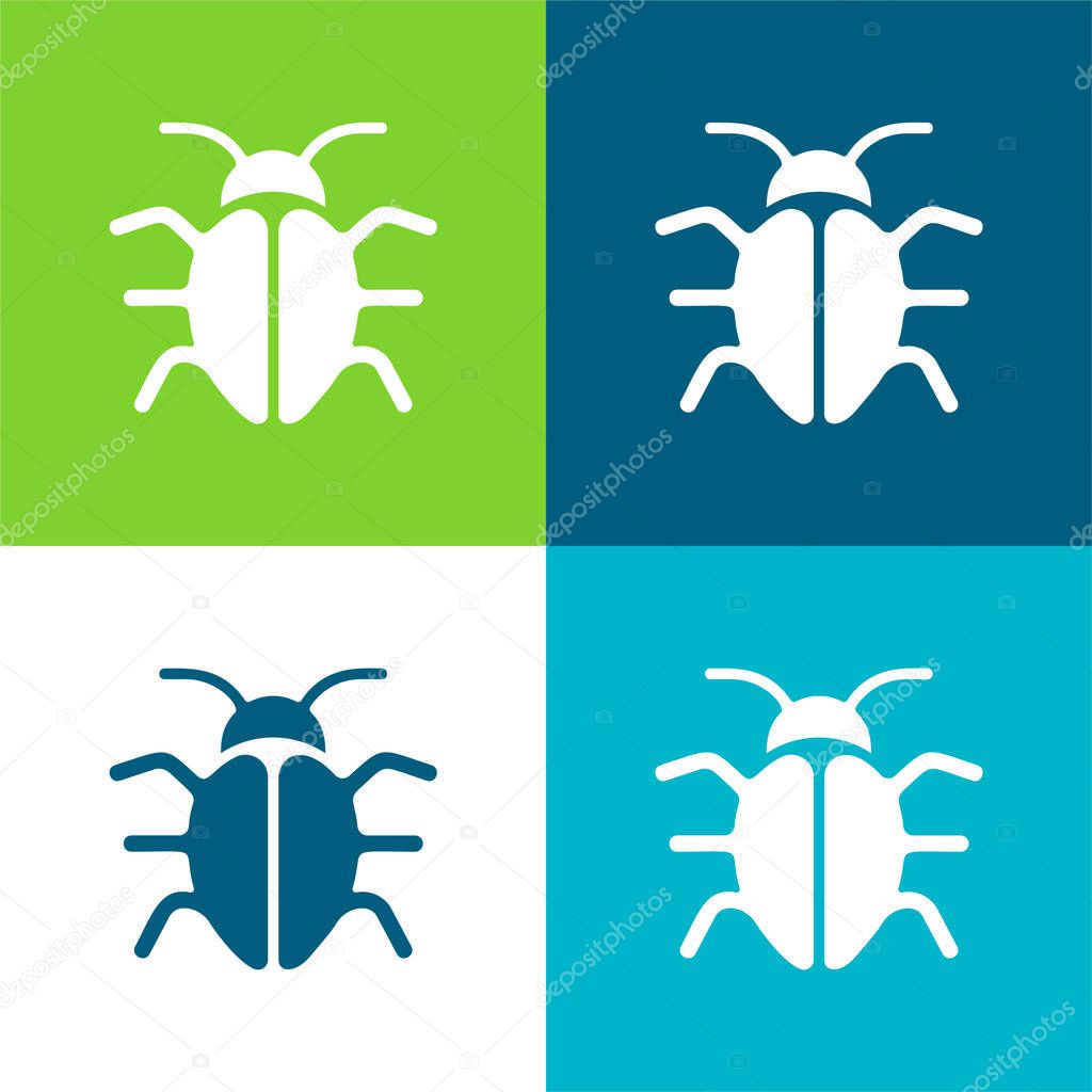 Big Bug Flat four color minimal icon set