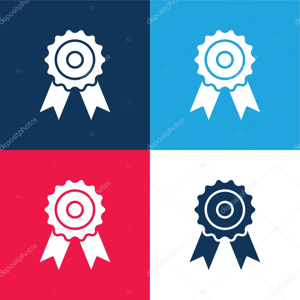 Award blue and red four color minimal icon set