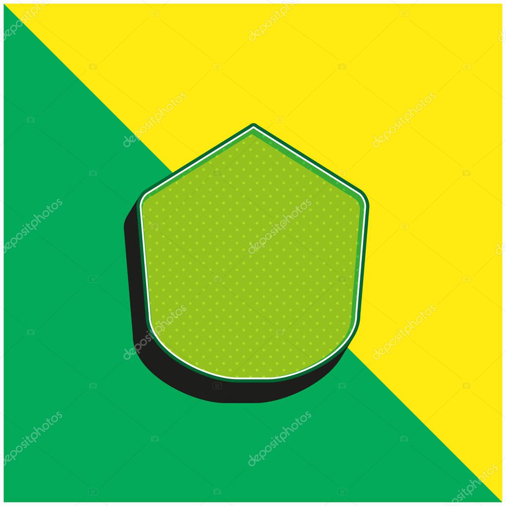 Black Polygonal Shape Green and yellow modern 3d vector icon logo
