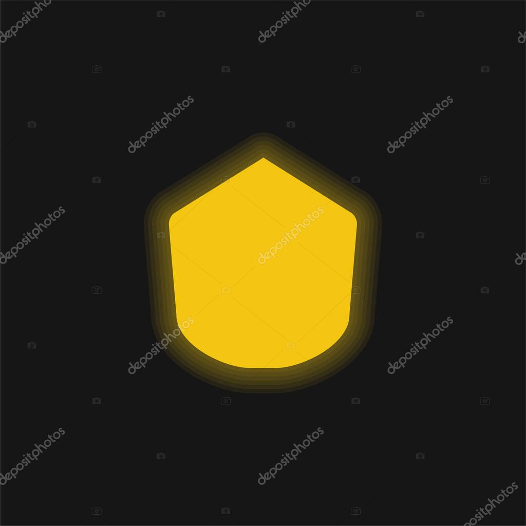 Black Polygonal Shape yellow glowing neon icon