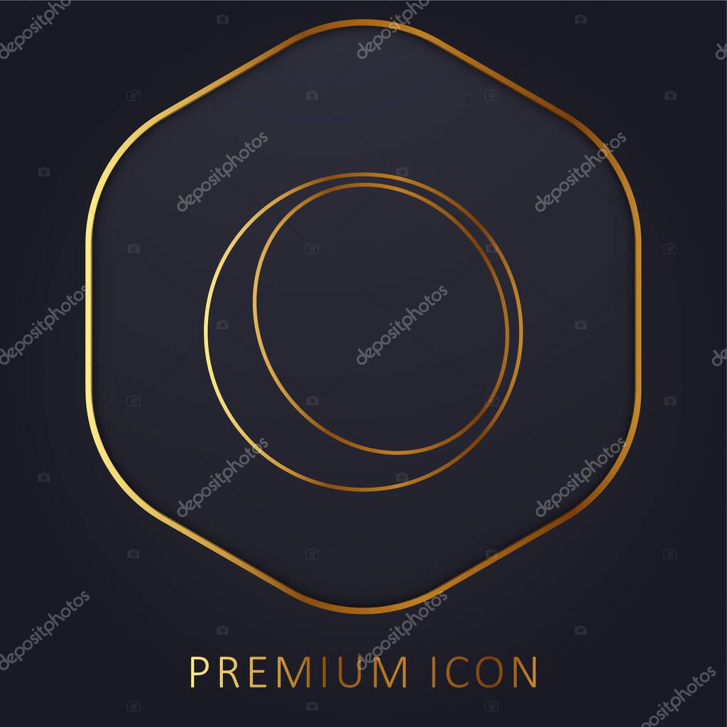 Ball Outline With Shadow At The Edge golden line premium logo or icon