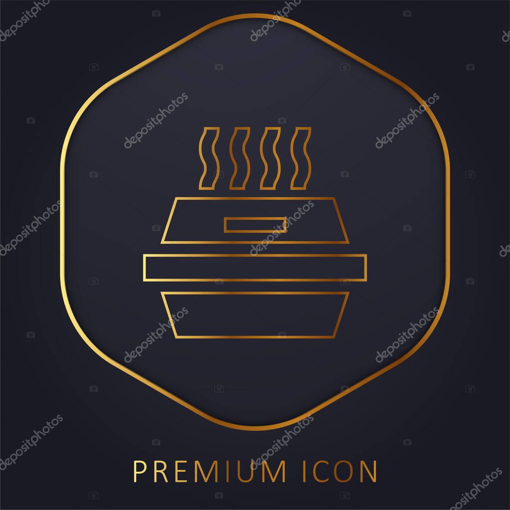 Box golden line premium logo or icon