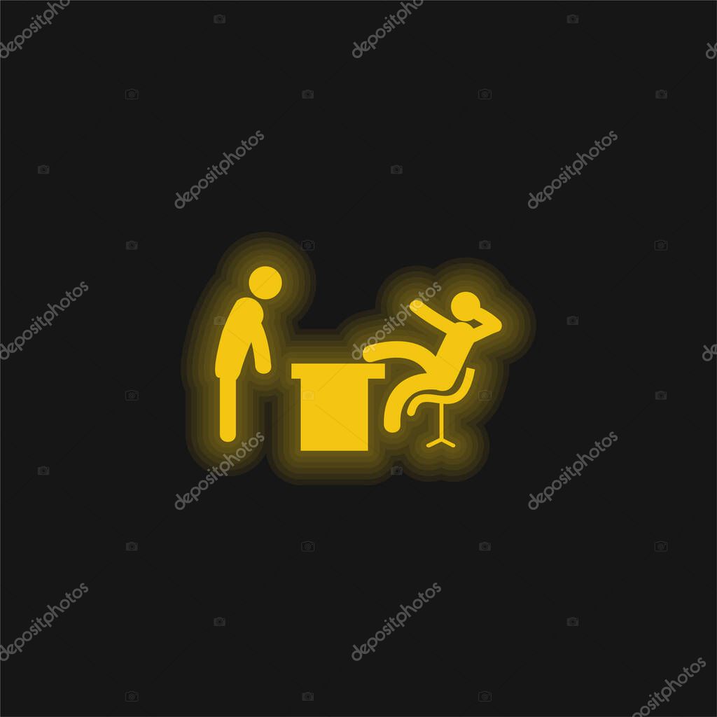 Boss Office yellow glowing neon icon