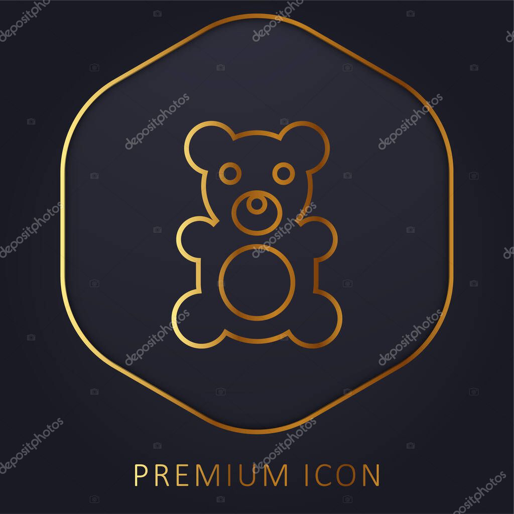 Bear golden line premium logo or icon