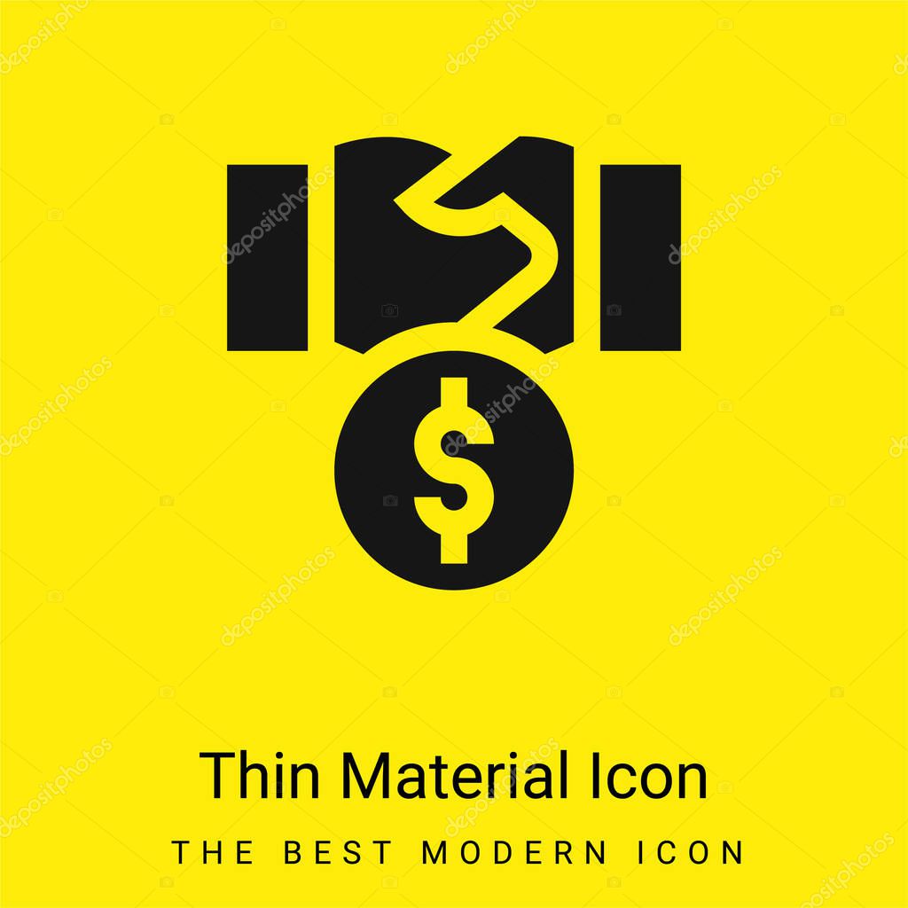 Bribery minimal bright yellow material icon
