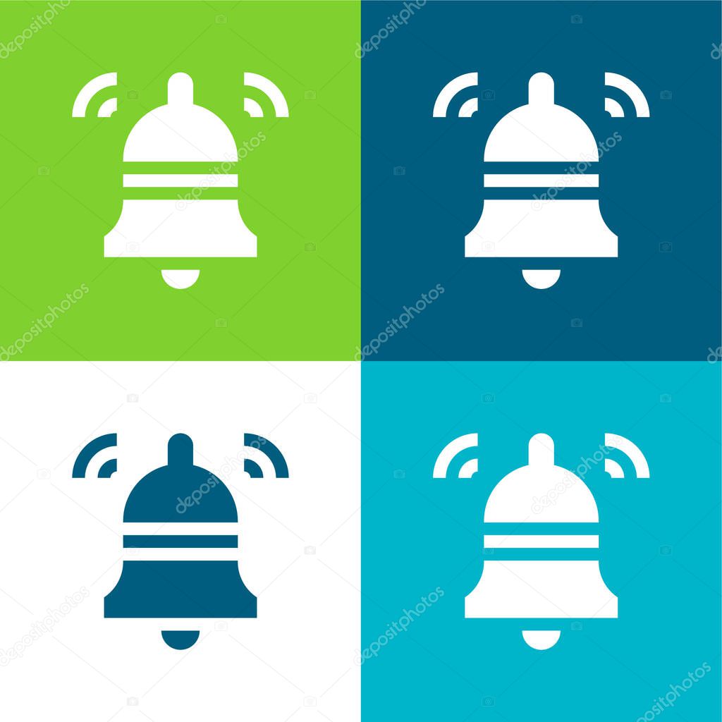 Bell Flat four color minimal icon set