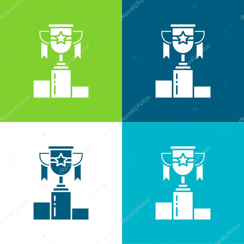 Award Flat four color minimal icon set