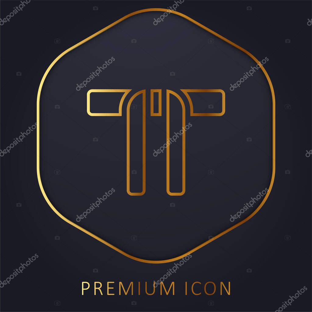 Black Belt golden line premium logo or icon