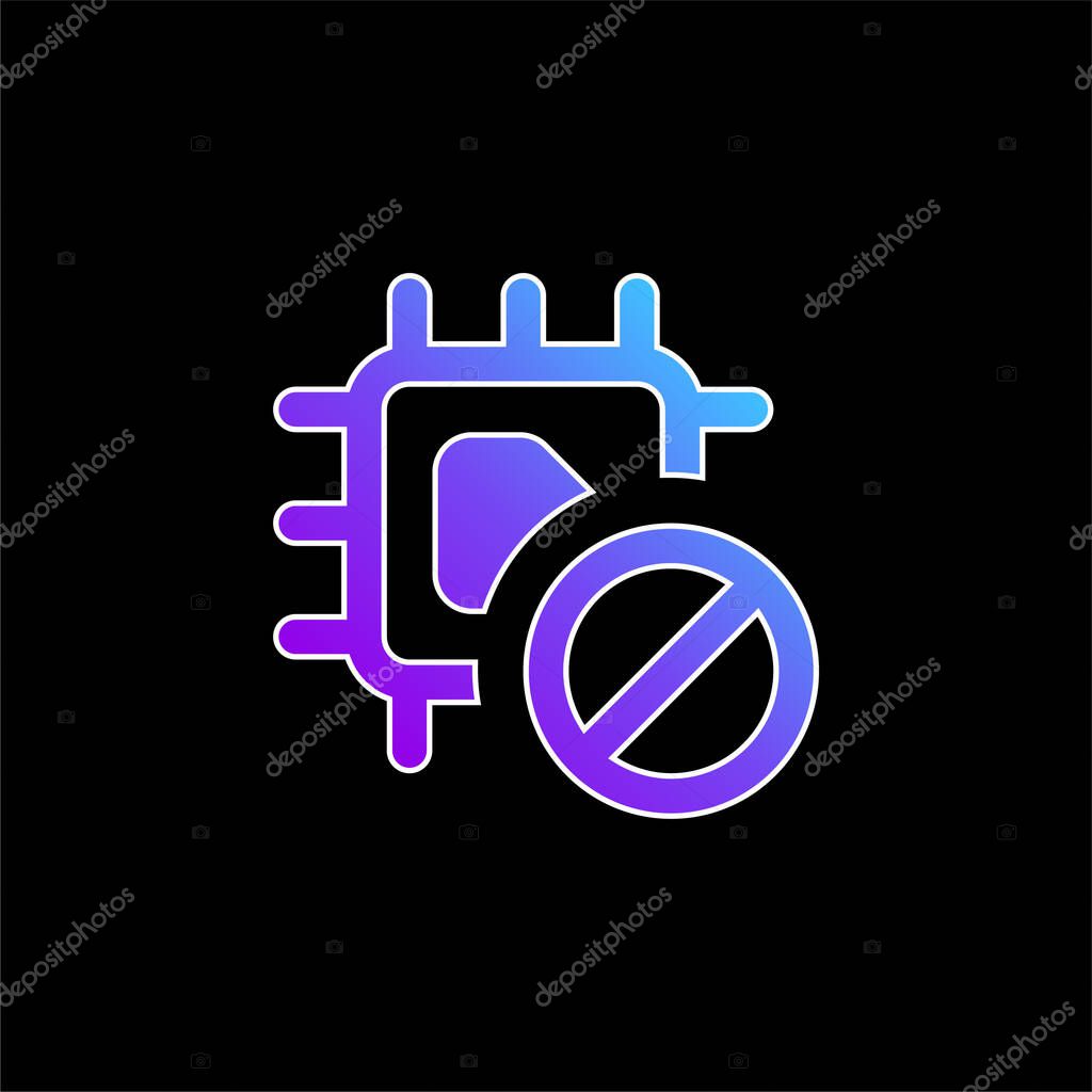 Banned blue gradient vector icon