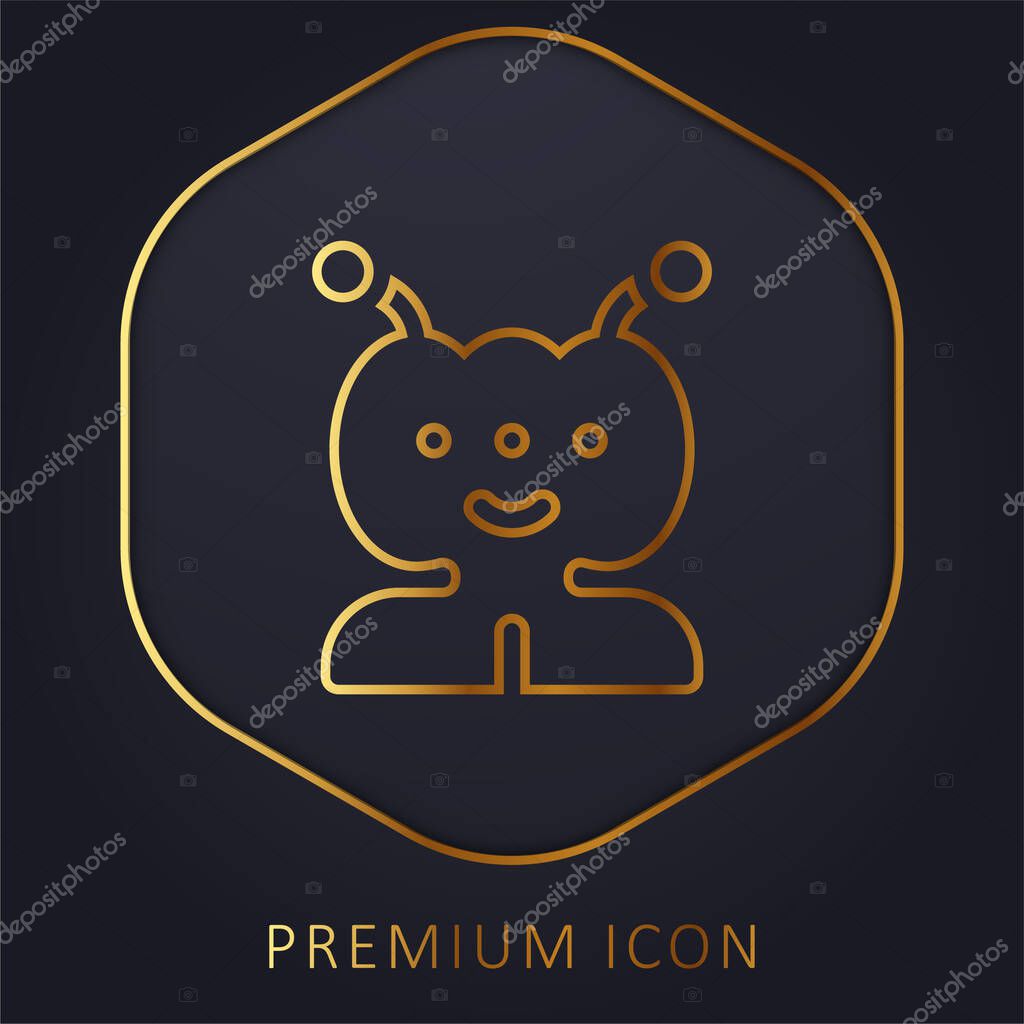 Alien golden line premium logo or icon