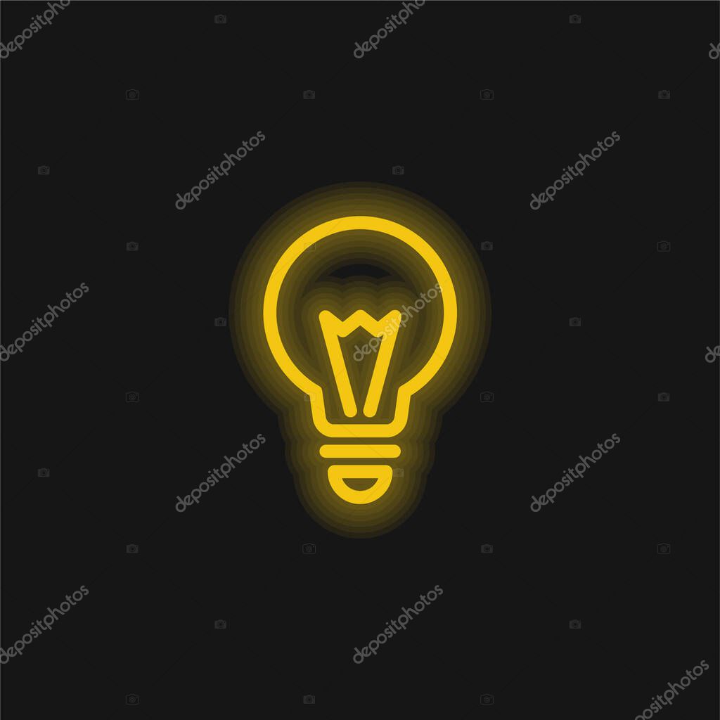 Big Light yellow glowing neon icon