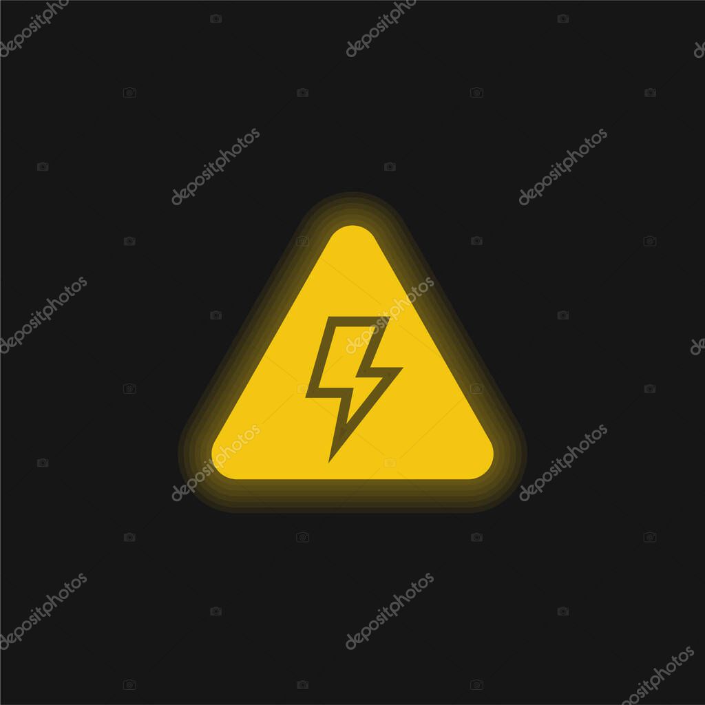 Bolt yellow glowing neon icon