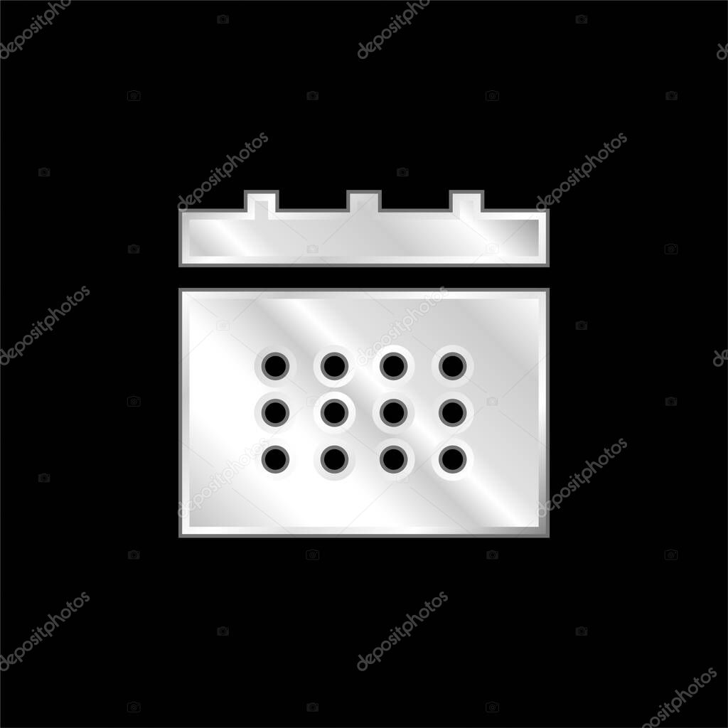 Annual silver plated metallic icon