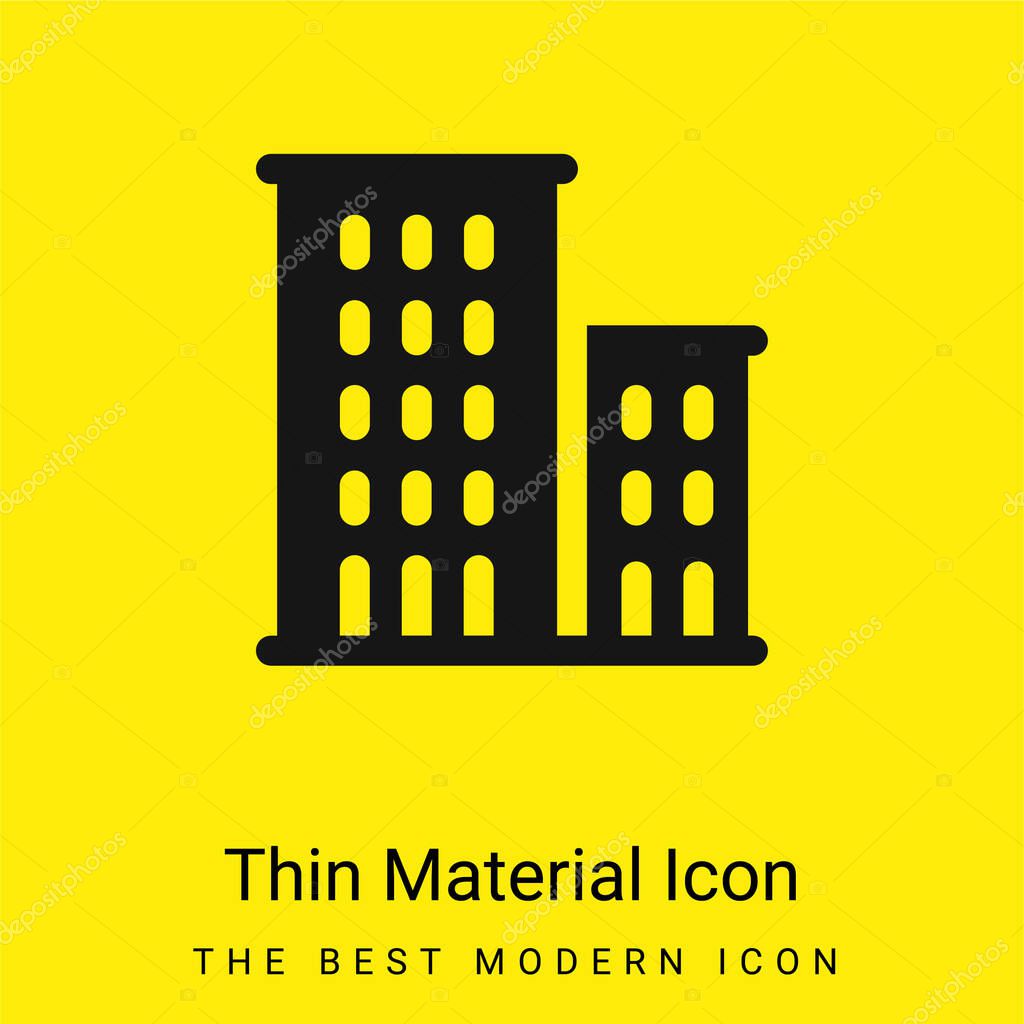 Apartments minimal bright yellow material icon