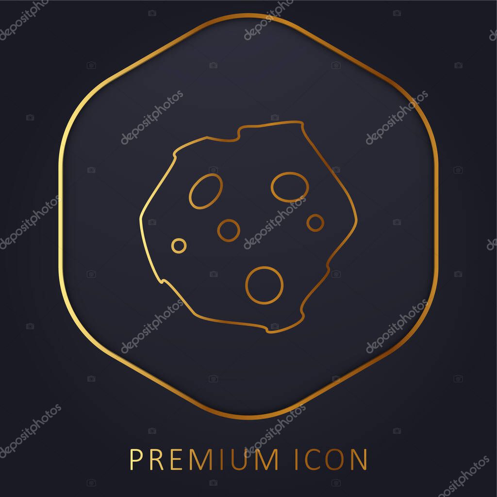 Asteroid golden line premium logo or icon