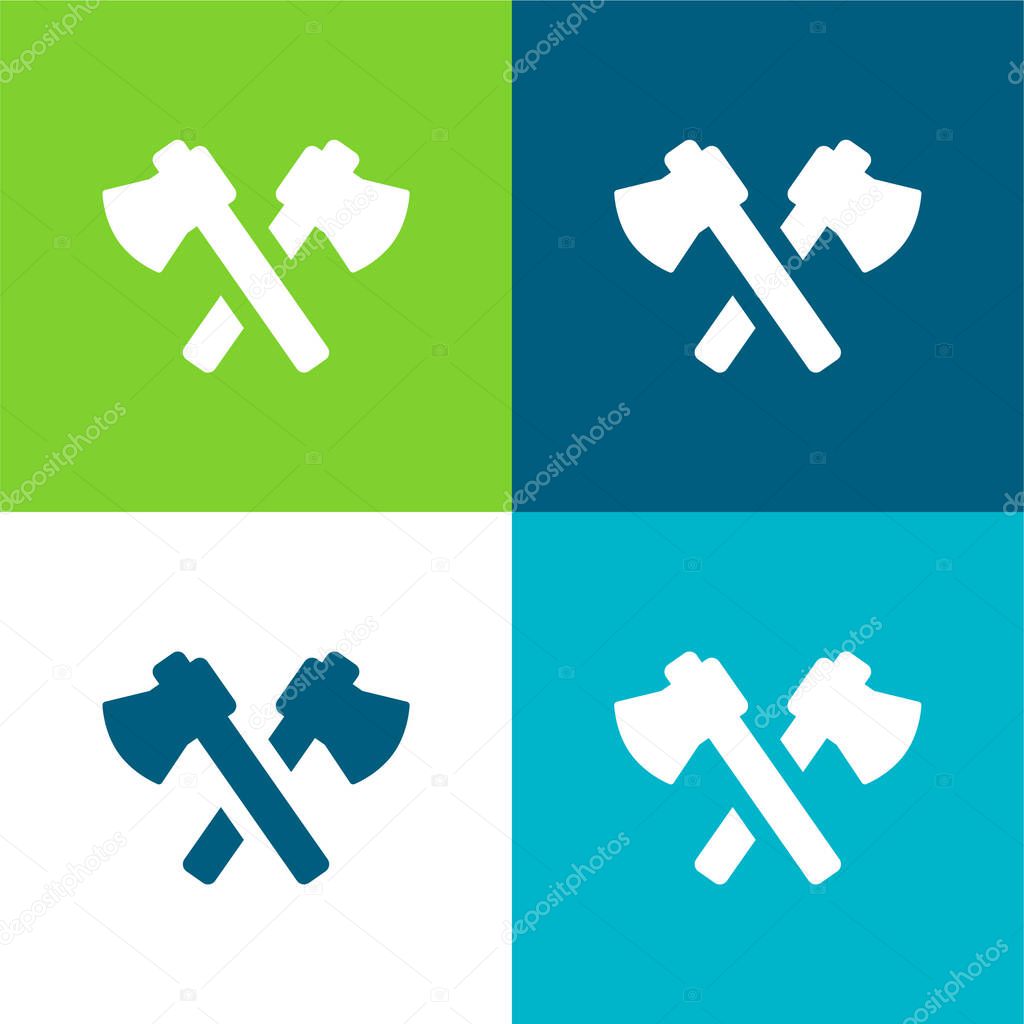 Axes Flat four color minimal icon set