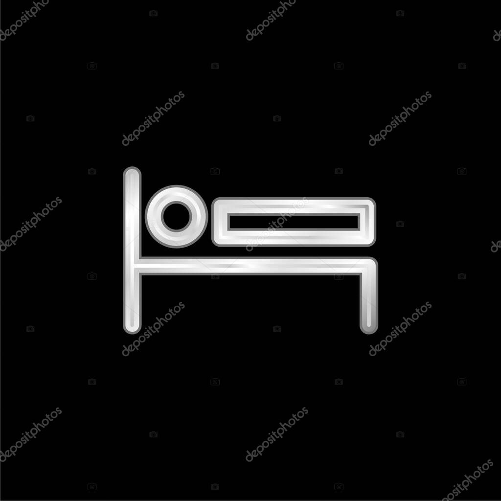 Bed Sign silver plated metallic icon