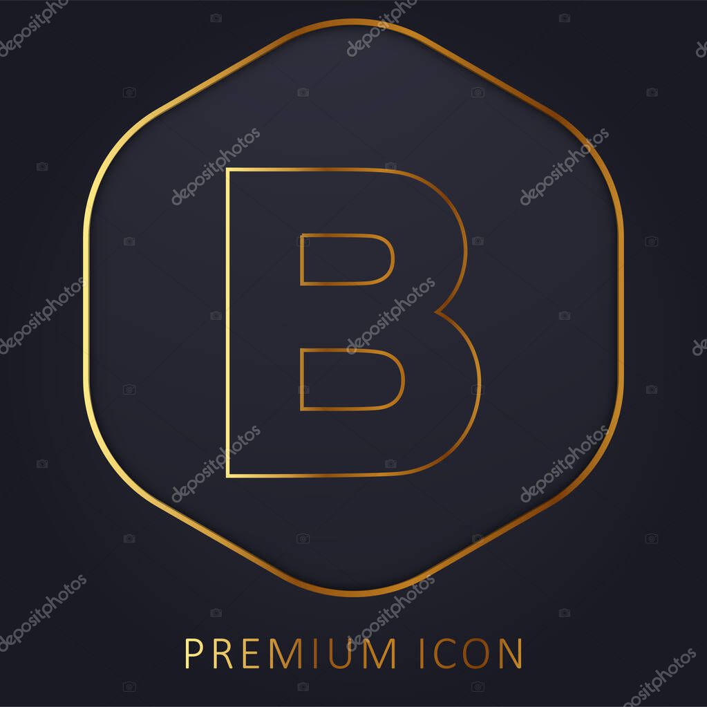 B golden line premium logo or icon