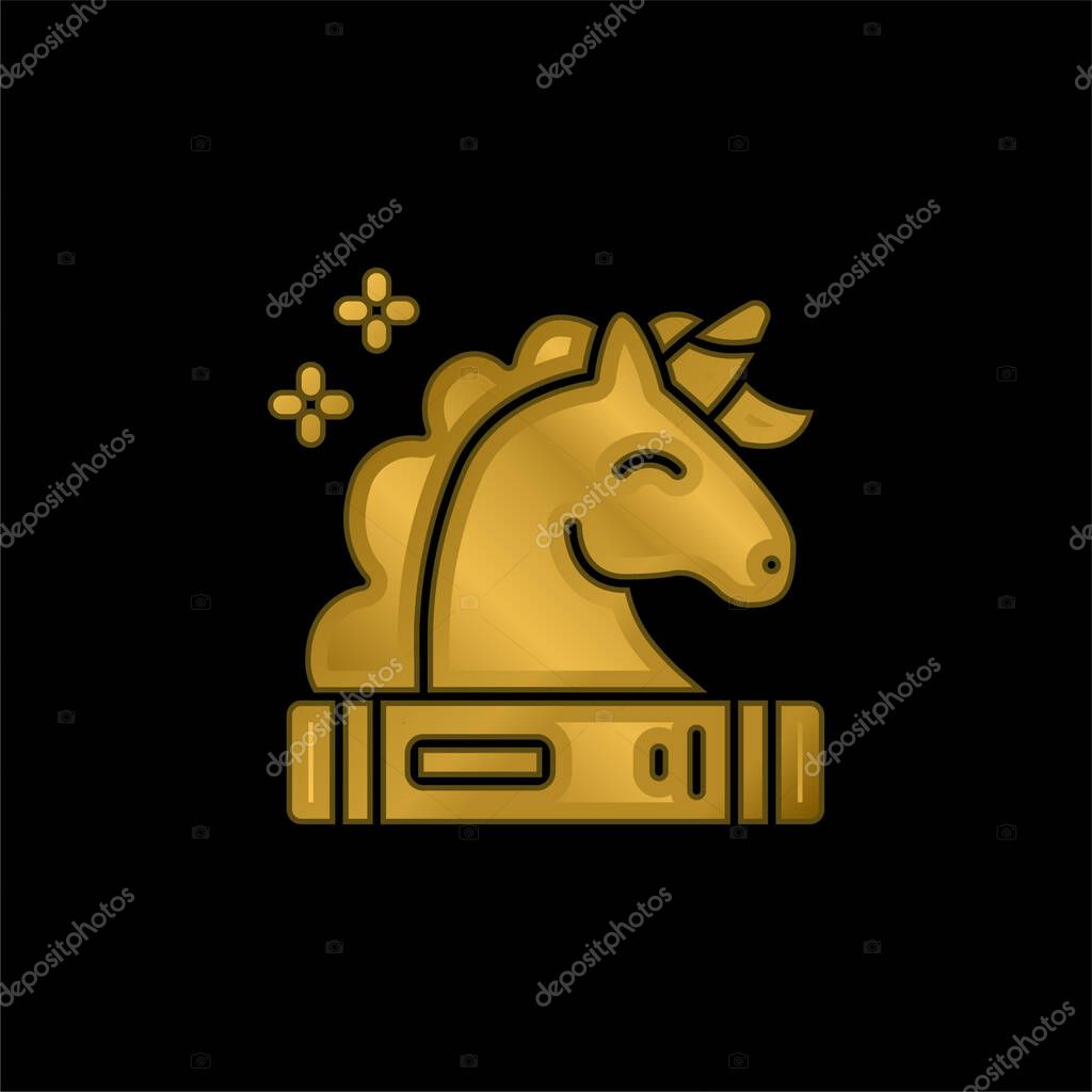 Book gold plated metalic icon or logo vector