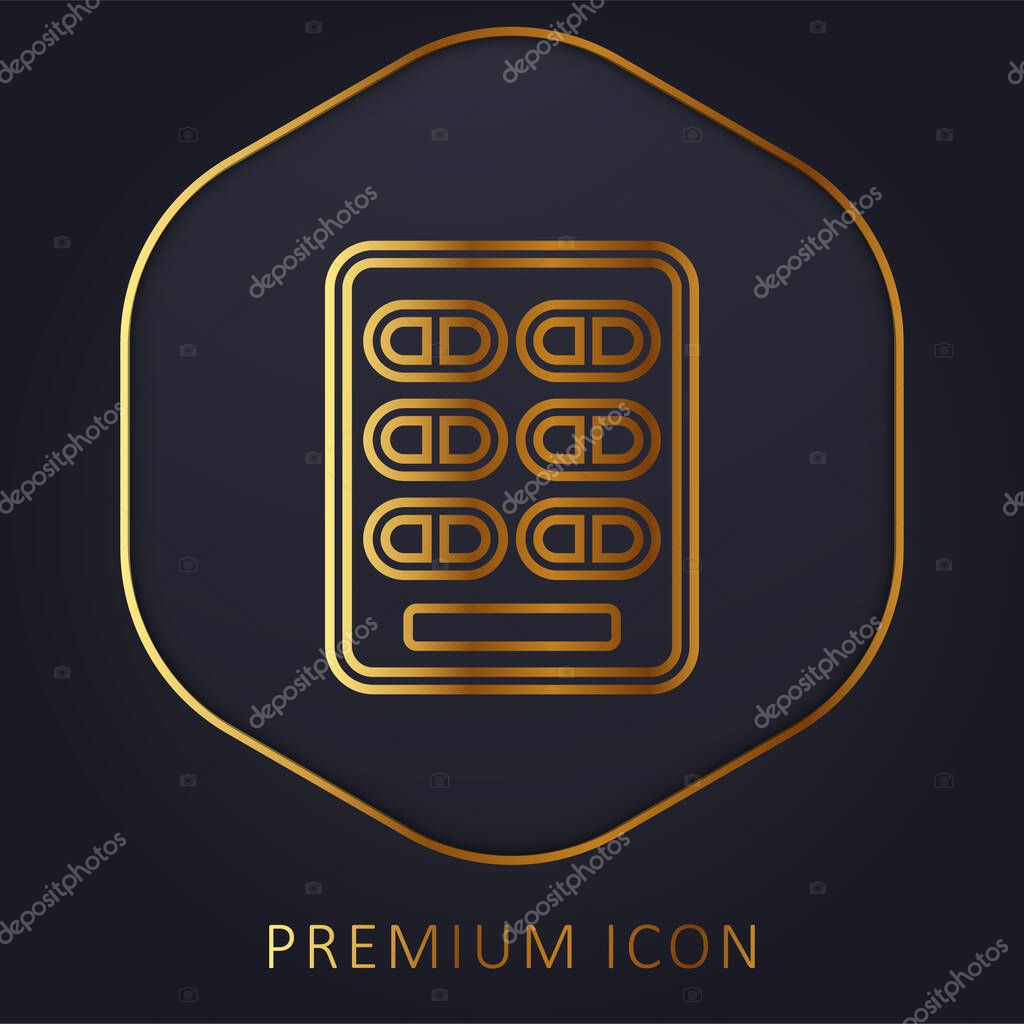 Blister Pack golden line premium logo or icon
