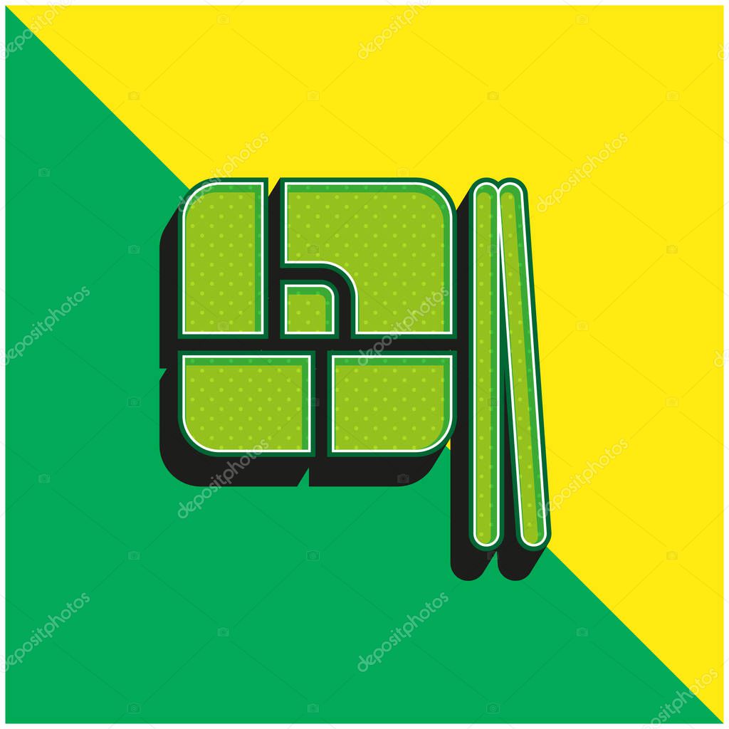 Bento Green and yellow modern 3d vector icon logo