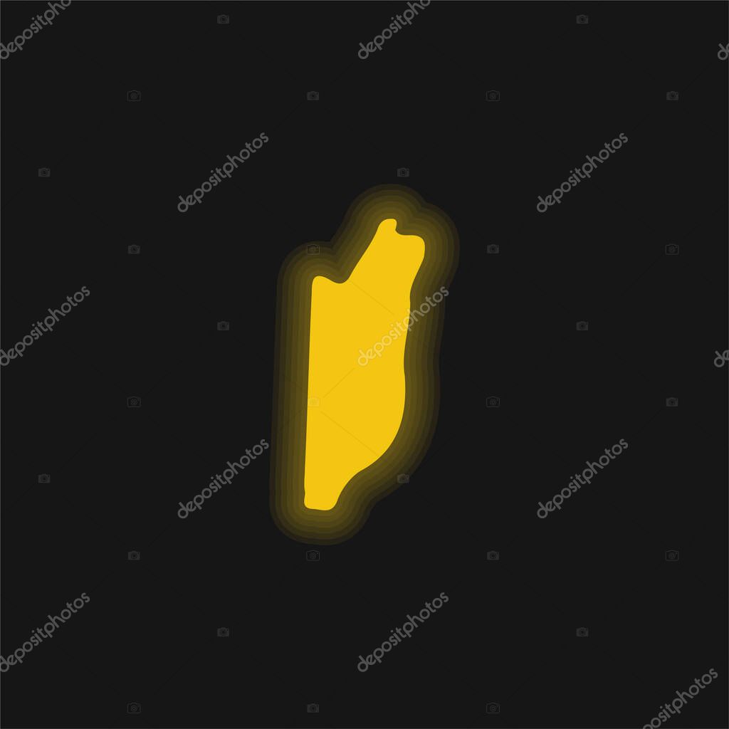 Belize yellow glowing neon icon