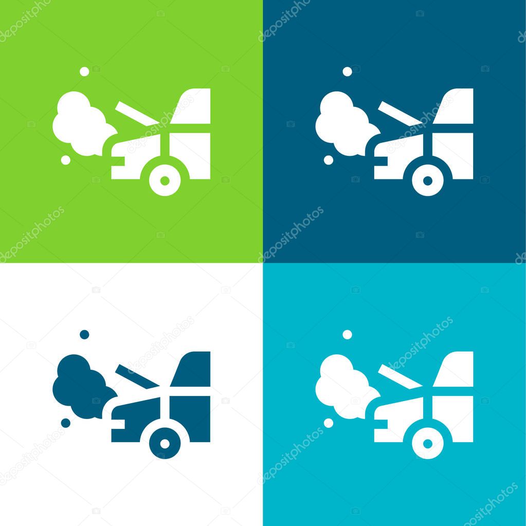 Bonnet Flat four color minimal icon set