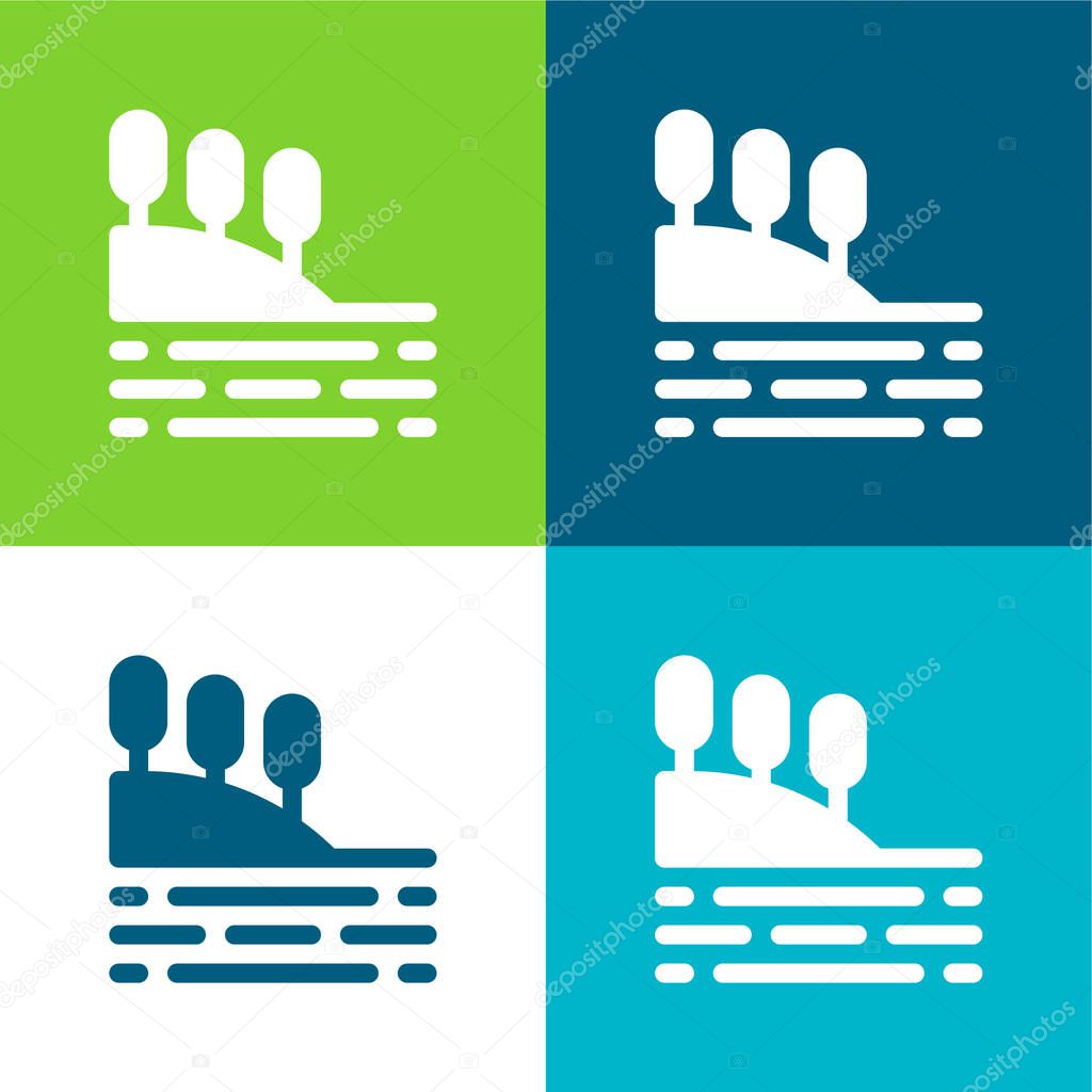 Bay Flat four color minimal icon set