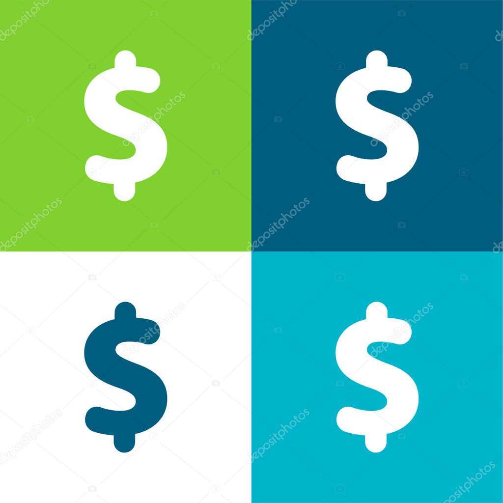 Money Flat four color minimal icon set
