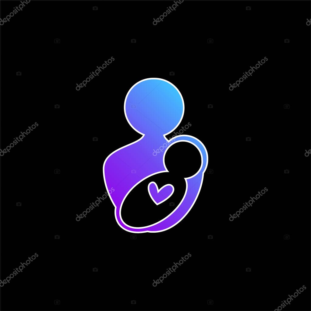 Baby And Mom blue gradient vector icon