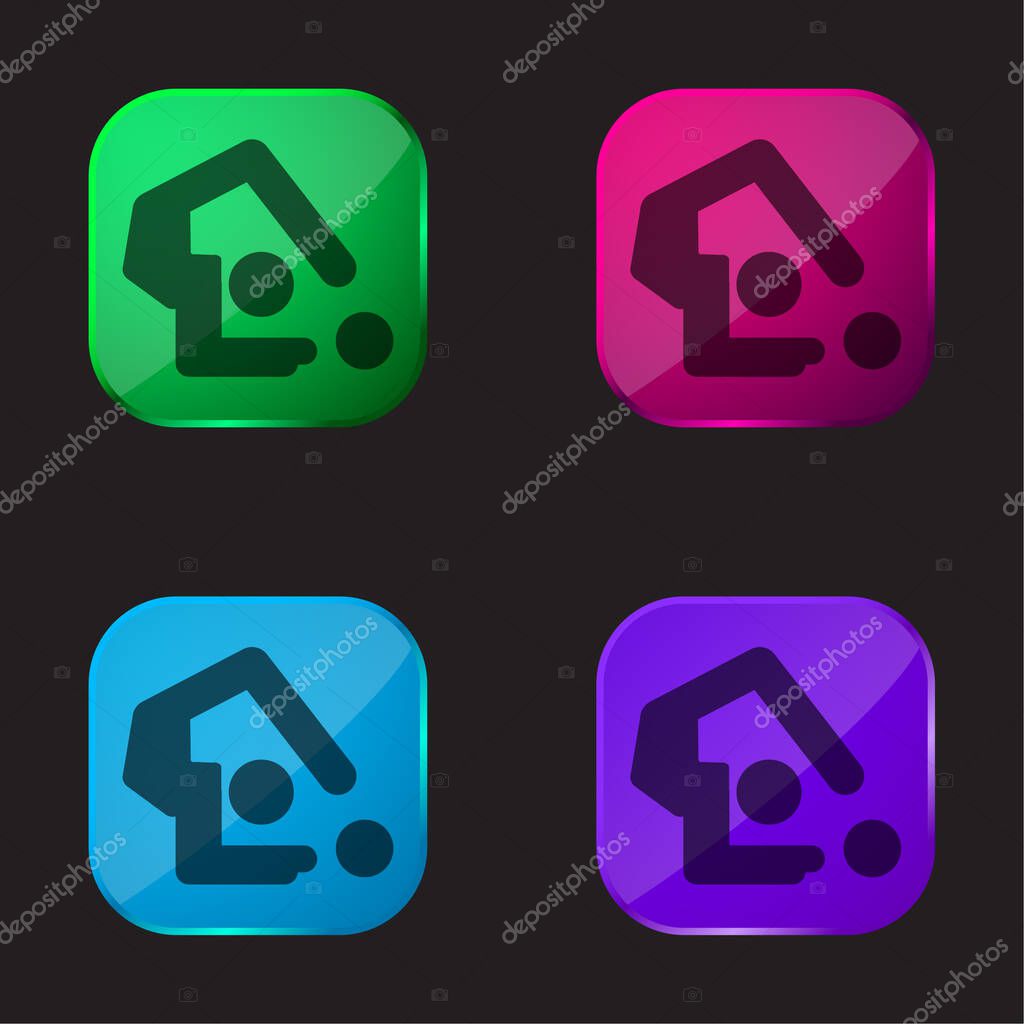 Artistic Gymnastics four color glass button icon