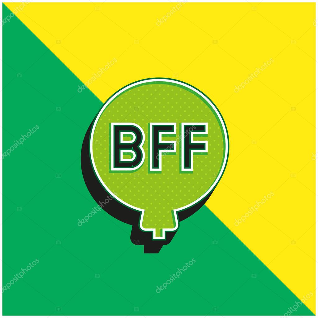 Balloon Green and yellow modern 3d vector icon logo